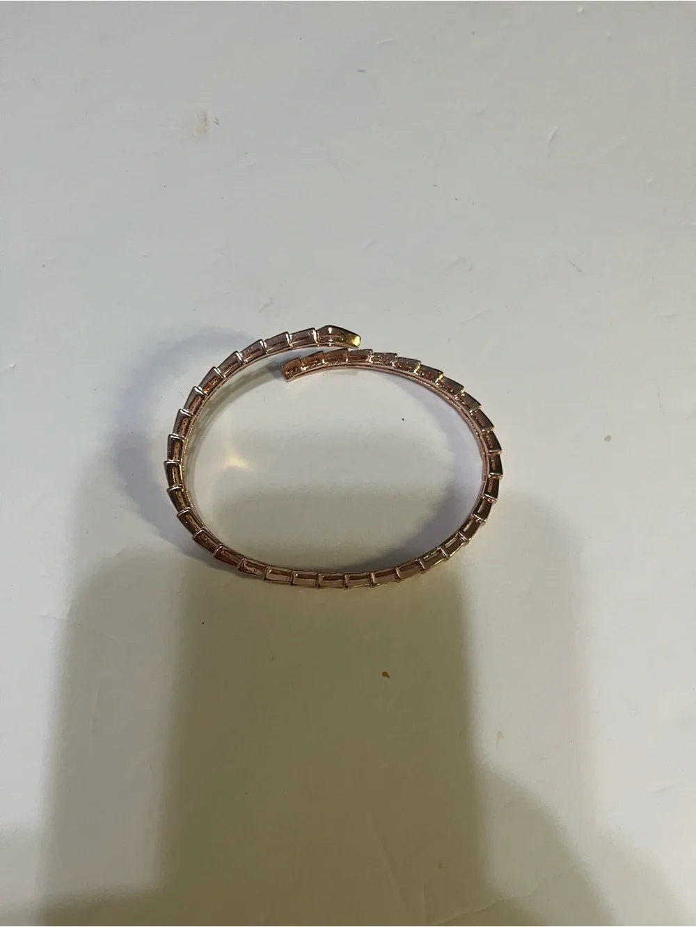 Elegant Rose Gold CZ Snake Bracelet Bangle Small